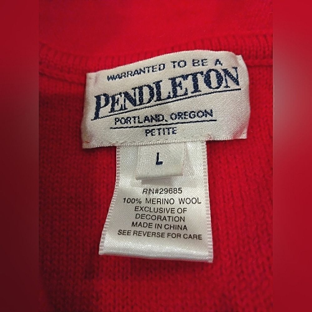 Pendleton Merino Wool Cardigan Jacket Portland Oregon SZ Large Petite Vintage - Picture 11 of 15